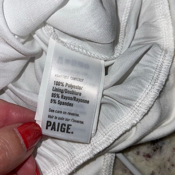 Paige Womens‎ Satin Long Sleeve V-Neck Wrap Whitney Bodysuit Blouse White Small - Picture 7 of 9